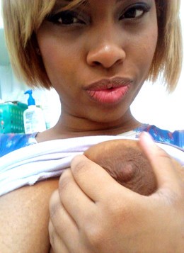 Blonde ebony cutie squeezes her..
